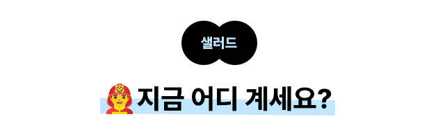 샐러드:👨‍🚒지금 어디 계세요?