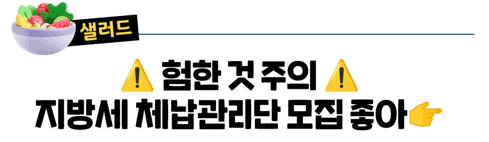 [샐러드] ⚠️ 험한 것 주의 ⚠️ 지방세 체납관리단 모집 좋아👉