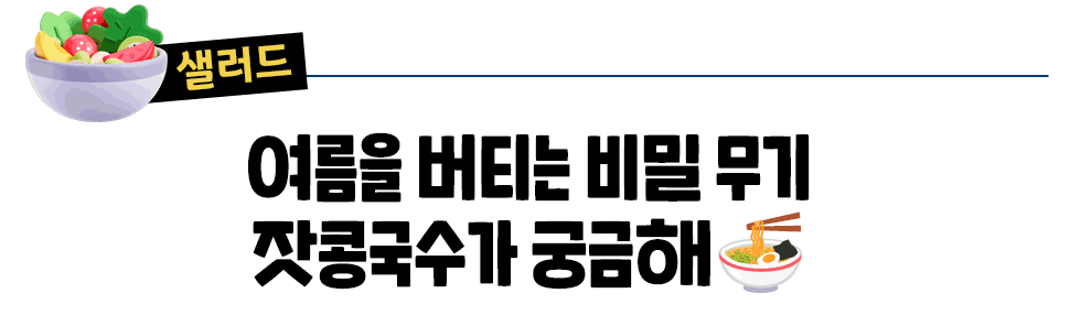[샐러드] 여름을 버티는 비밀 무기 잣콩국수가 궁금해