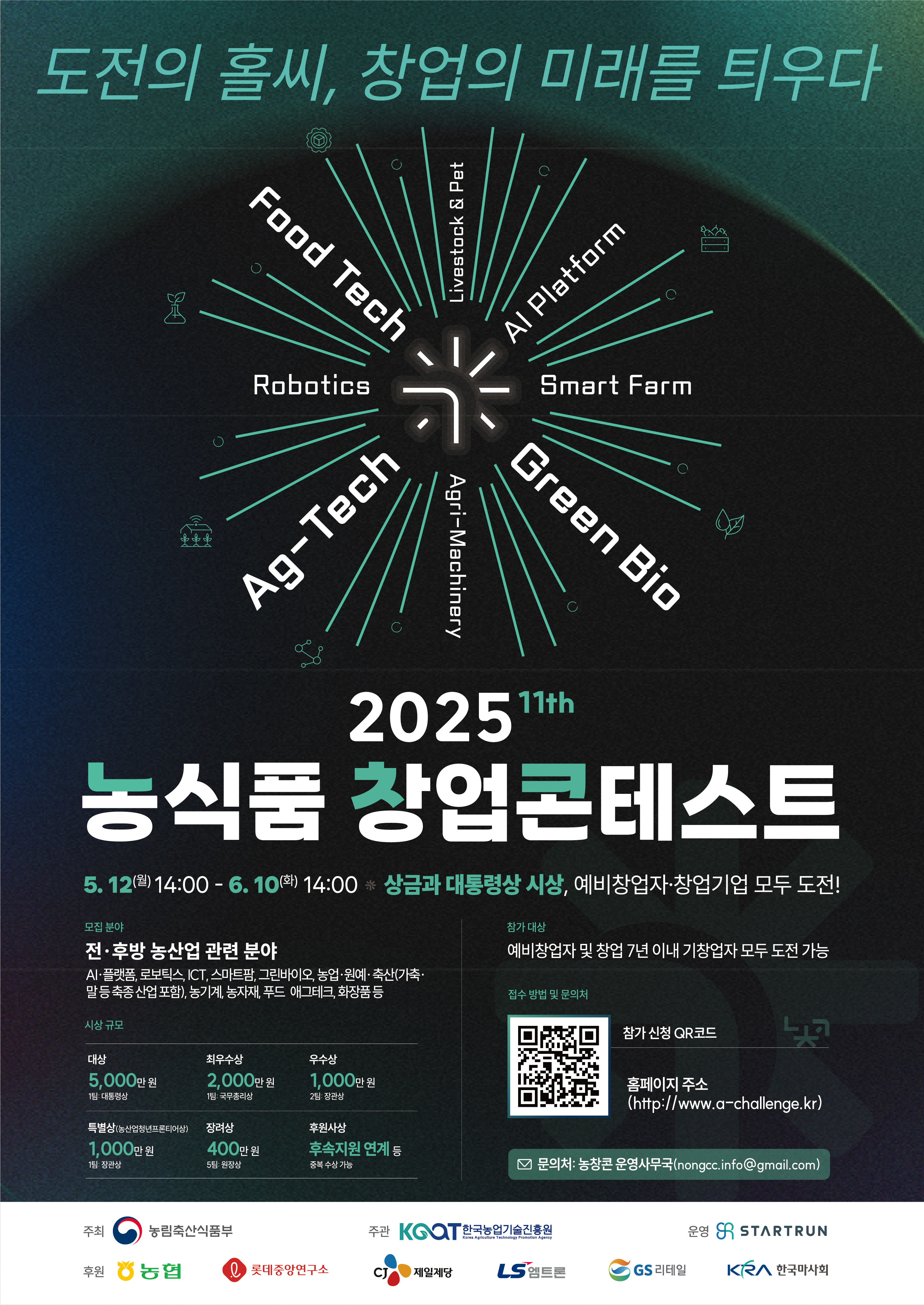 <사진 설명 시작>한국농업기술진흥원에서 2025 농식품 창업콘테스트 참가자를 모집합니다. <사진 설명 끝>