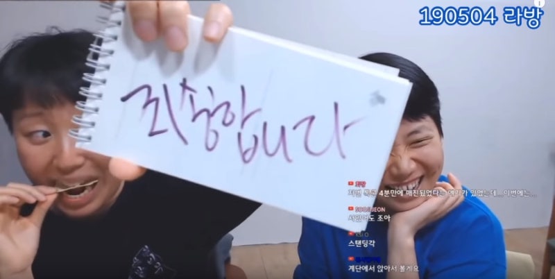 유튜브 하말넘많 라이브 방송 갈무리