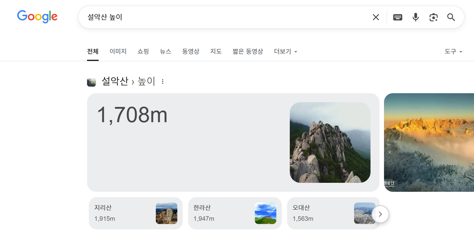 구글 스니펫 예시