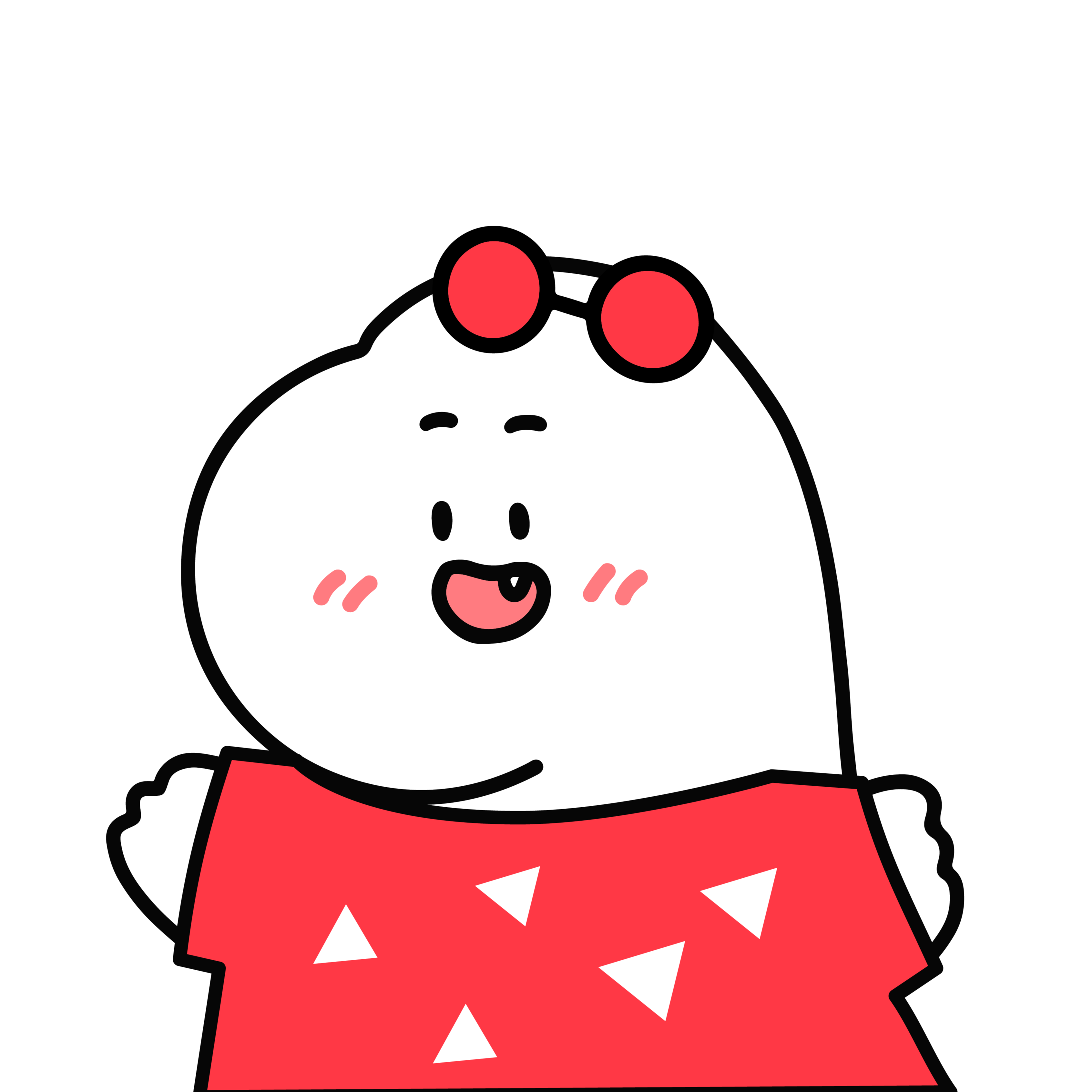 서울시공익활동지원센터 마스코트 익희. 붉은 옷을 입은 공룡 모습.