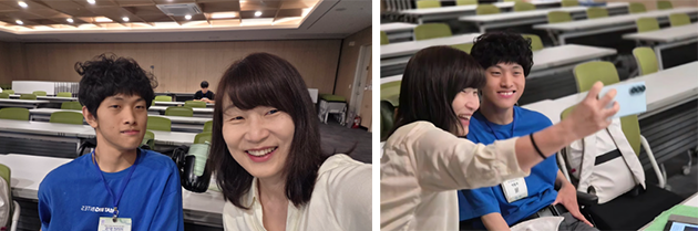 백동주님과 무의 홍윤희 이사장이 함께 행사장에서 찍은 사진