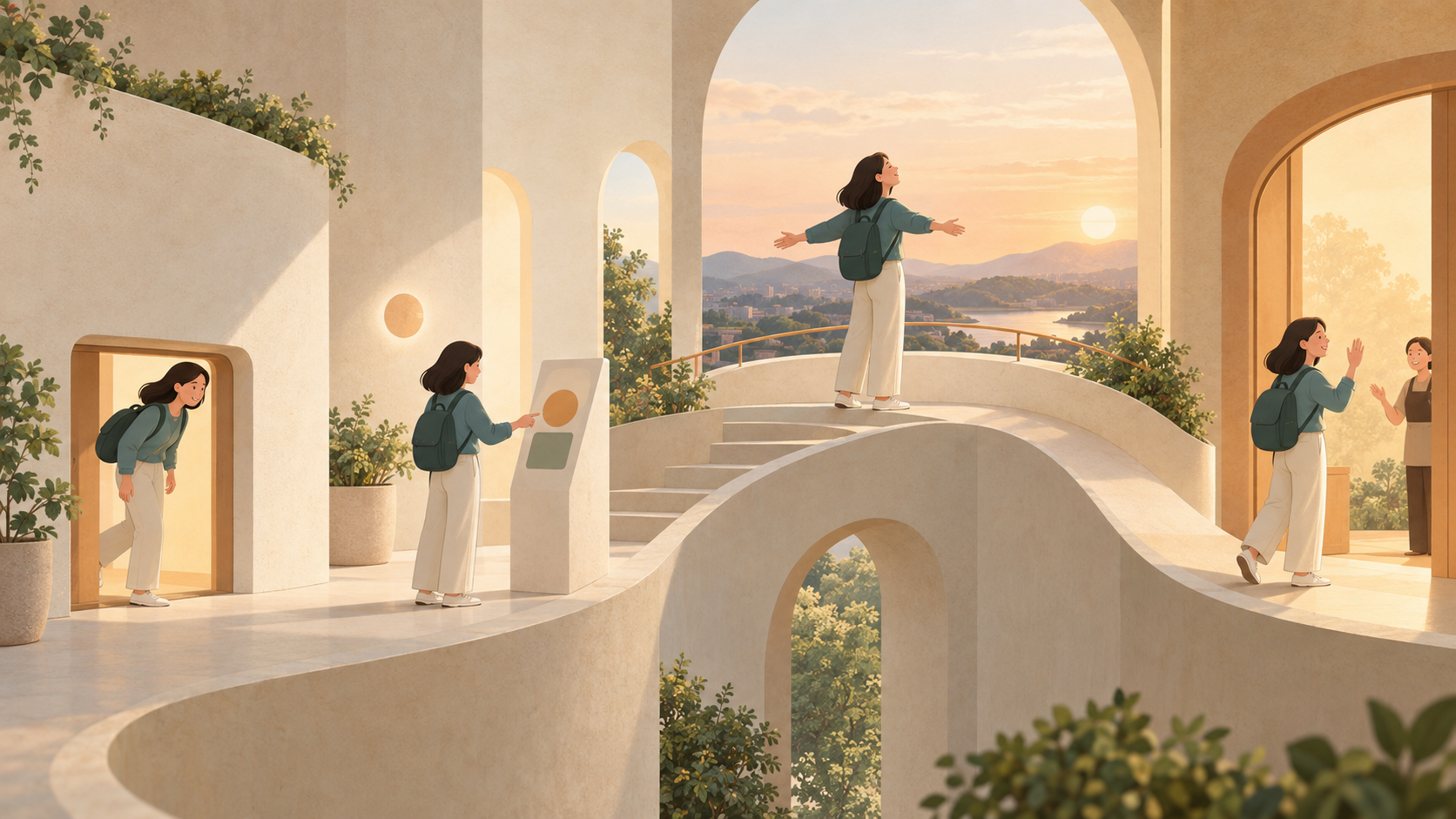 낮은 진입 문턱부터 기억에 남는 순간과 마지막 환송까지 이어지는 고객 여정 삽화