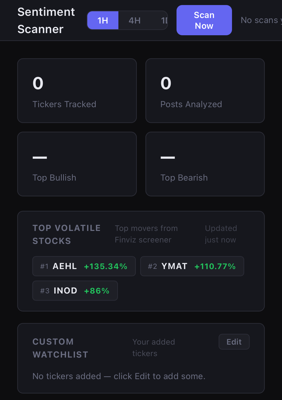 Sentiment Scanner screenshot