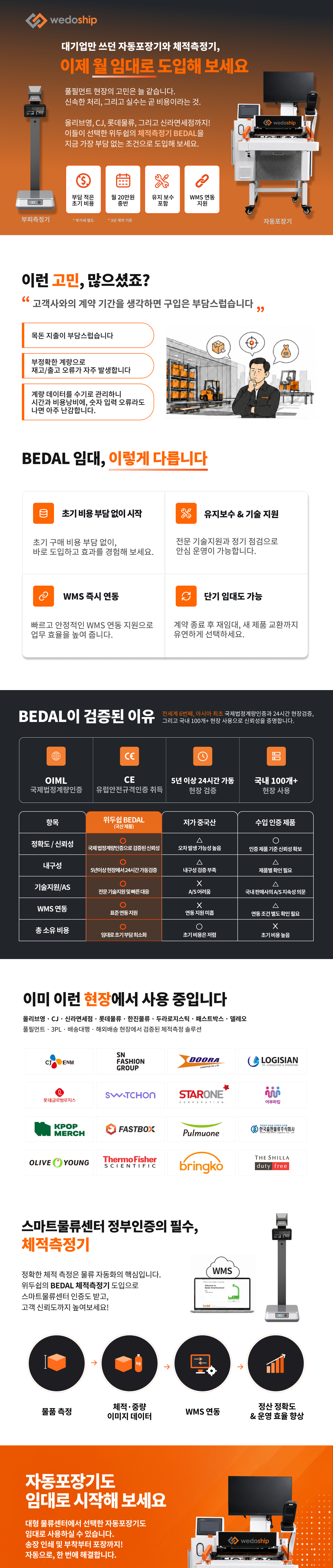 위두쉽 - 대기업만 쓰던 자동포장기와 체적측정기, 이제 월 임대로 도입해 보세요