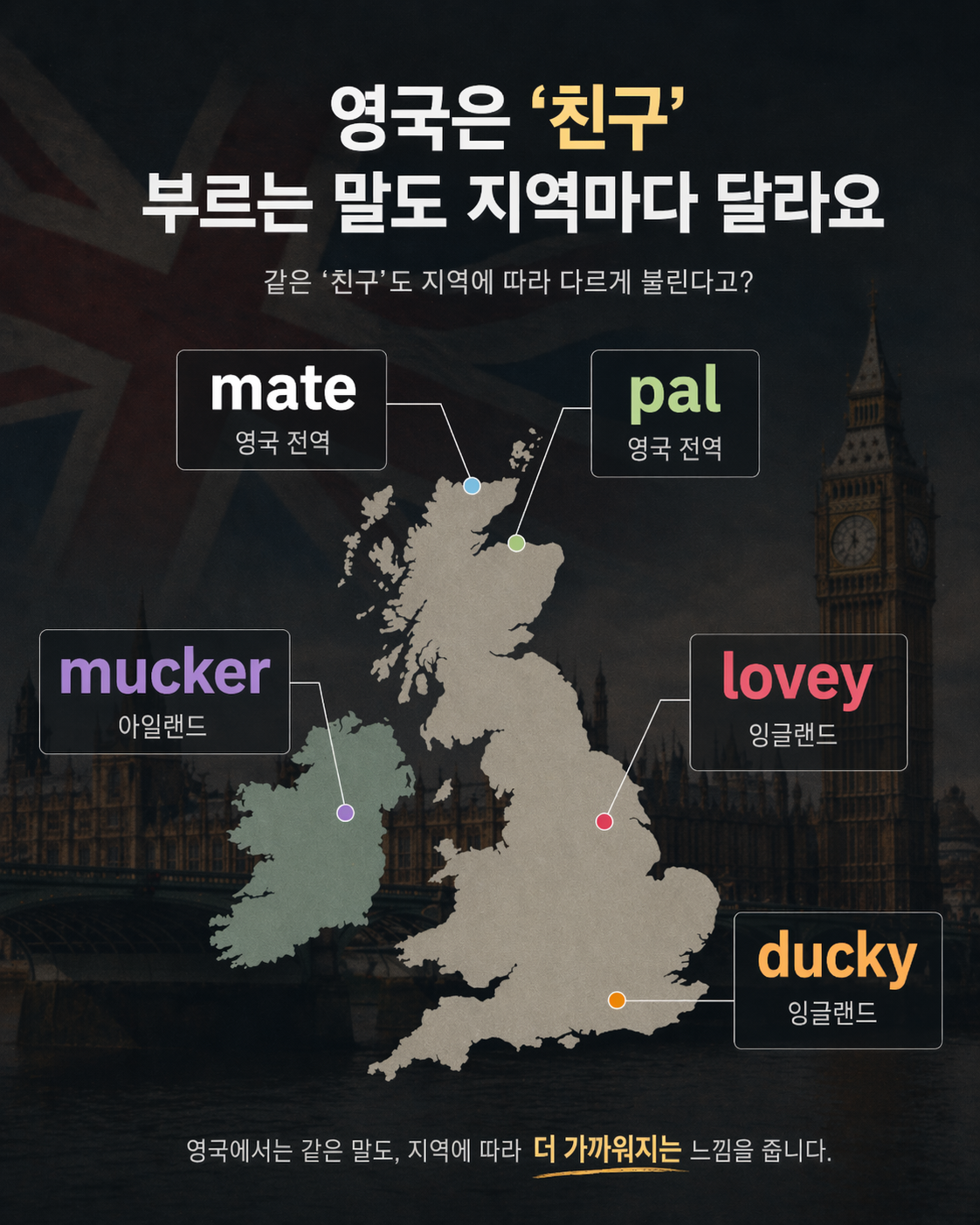 영국영어 mate pal mucker