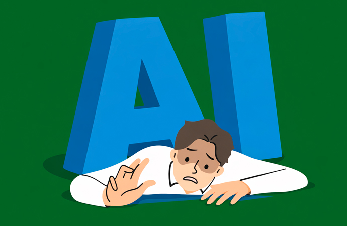 ai 사용을 힘들어 하는 사람의 모습